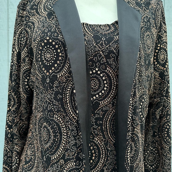 XSCAPE Petite Brown and Black Camisole and Matching Jacket - Picture 3 of 14